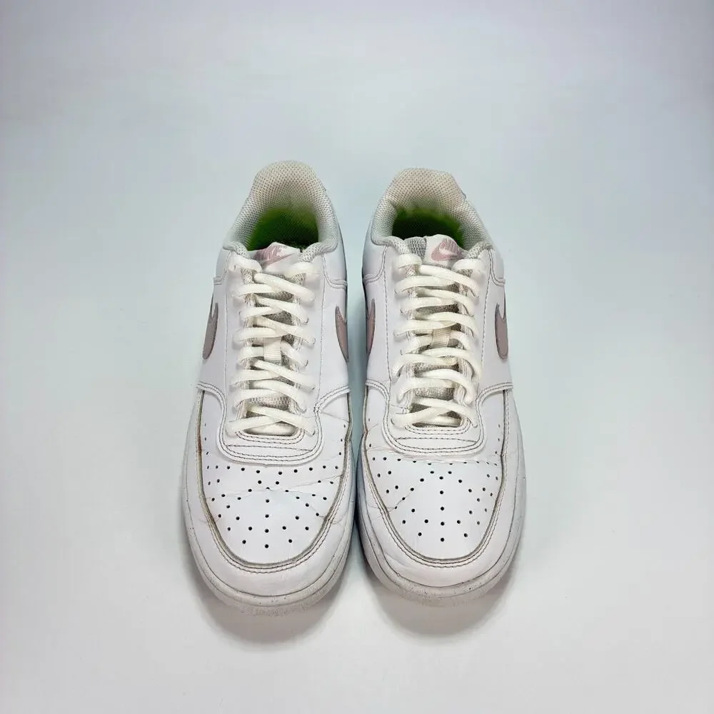Nike Court Vision Low Next Nature White Pink Oxford Sneakers Shoes Womens Sz 8.5
